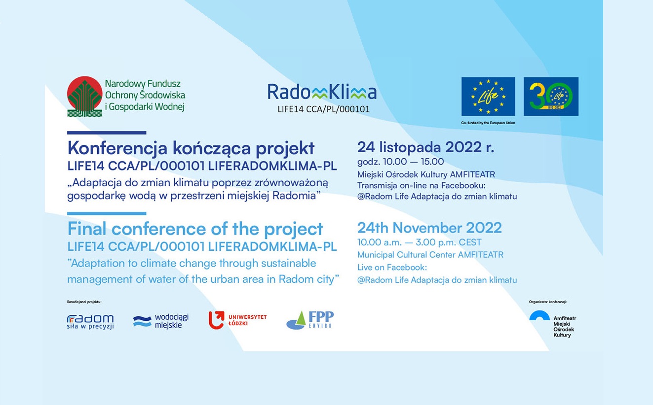 „Adaptation to climate change through sustainable water management of the urban area in Radom City” projekt zárókonferencia